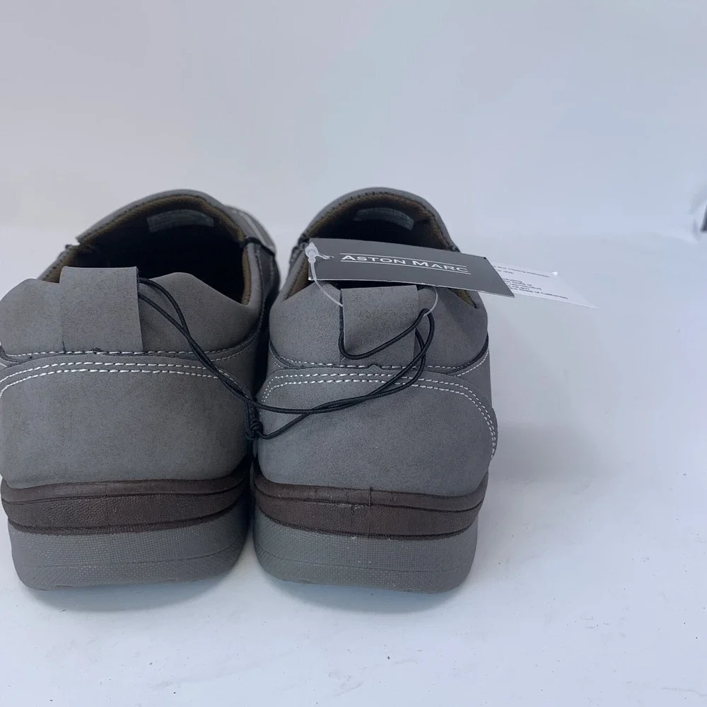 Aston Marc Newport H-7042 Loafers Men's 9 Gray Moc Toe Casual Slip On Shoes 8104